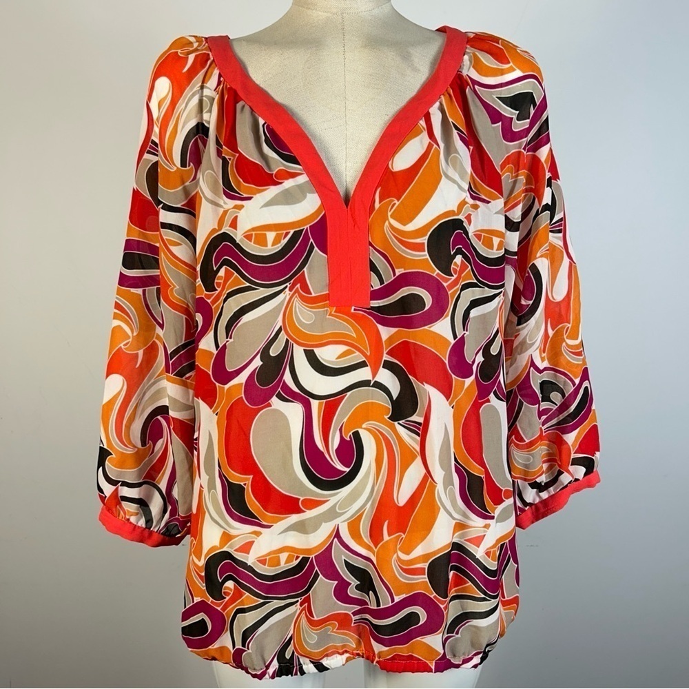 ❤️ Banana Republic Colorful Swirl Blouse L